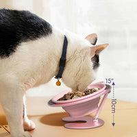 Thumbnail for Green Foldable Elevated Pet Bowl Set - Tilted Ergonomic Cat Feeder with Aluminum Stand & Silicone Bowl