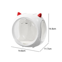 Thumbnail for White And Red Horn Acrylic Blind Box Display Case - Transparent Dustproof Storage for Figures and Collectibles(The model is a shooting prop and is not included)