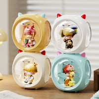 Thumbnail for Beige And Red Horn Acrylic Blind Box Display Case - Transparent Dustproof Storage for Figures and Collectibles(The model is a shooting prop and is not included)