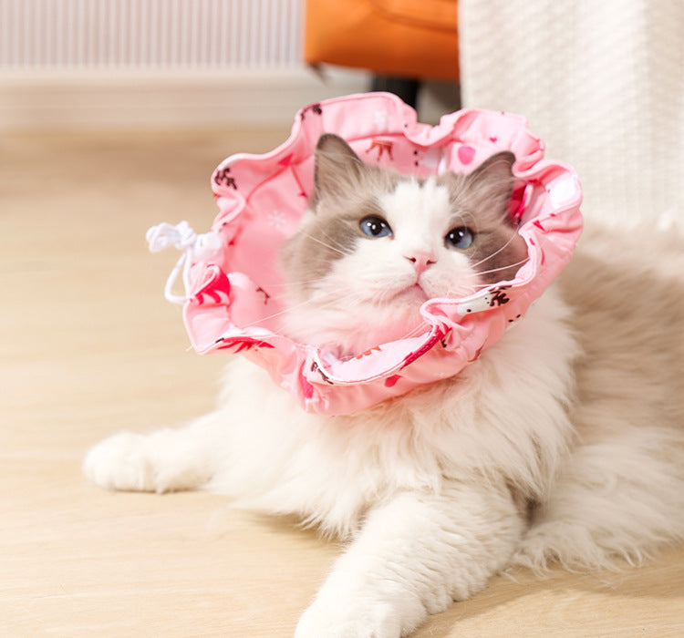 2 Pcs Size L Pink Comfortable Pet Recovery Collar | Waterproof Anti-Lick Collar for Cats & Dogs