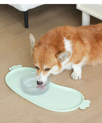 Thumbnail for Blue Non-Slip Pet Feeding Mat - Waterproof Dog & Cat Food Bowl Placemat with Raised Edges
