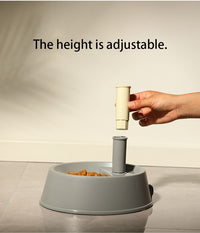 Thumbnail for Pink Base Adjustable Height Pet Water Dispenser with Food Bowl Base - Non-Drip Bottle Feeder Station for Dogs & Cats