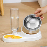 Thumbnail for Blue Pet Bowl Set with Automatic Gravity Water Dispenser - Stainless Steel & PP Feeder Station