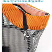 Thumbnail for Orange And Grey Lightweight Breathable Mesh Pet Carrier Handbag - Portable Travel Tote for Small Dogs & Cats up to 8kg