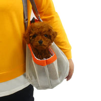 Thumbnail for Orange And Grey Lightweight Breathable Mesh Pet Carrier Handbag - Portable Travel Tote for Small Dogs & Cats up to 8kg