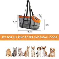 Thumbnail for Grey And Red Lightweight Breathable Mesh Pet Carrier Handbag - Portable Travel Tote for Small Dogs & Cats up to 8kg