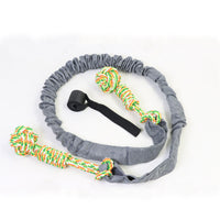 Thumbnail for Grey And Colored Cotton Balls Interactive Bungee Dog Tug Toy - Hanging Rope Ball for Solo Play & Exercise