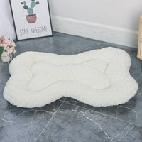 Thumbnail for M White Rose Velvet Fish Scale Pet Bed - Creative Bone-Shaped Soft and Cozy Dog & Cat Nest