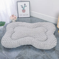 Thumbnail for M Grey Rose Velvet Fish Scale Pet Bed - Creative Bone-Shaped Soft and Cozy Dog & Cat Nest