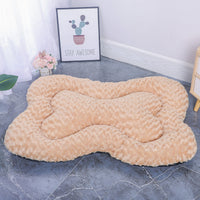 Thumbnail for L Gold Rose Velvet Fish Scale Pet Bed - Creative Bone-Shaped Soft and Cozy Dog & Cat Nest