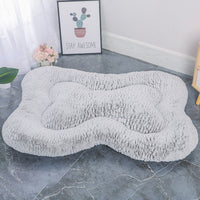 Thumbnail for M Coffee Rose Velvet Fish Scale Pet Bed - Creative Bone-Shaped Soft and Cozy Dog & Cat Nest