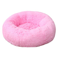 Thumbnail for Light Pink 50cm Cozy Round Pet Bed - Plush Cat & Dog Bed with Non-Slip Base, Machine Washable