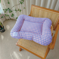 Thumbnail for M Yellow-purple All-Season Pet Bed - Soft Washable Dog & Cat Mat with Comfortable Cushion - Warm Winter Padding for Small to Large Pets