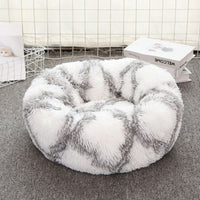 Thumbnail for Grey-white 50cm Cozy Round Pet Bed - Plush Cat & Dog Bed with Non-Slip Base, Machine Washable