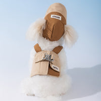 Thumbnail for M Brown Pet Sun Hat with Adjustable Strap + Leash & Harness 3-Piece Set - Breathable Summer Cap for Dogs & Cats with Ear Holes