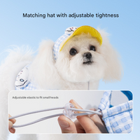 Thumbnail for M Brown Pet Sun Hat with Adjustable Strap + Leash & Harness 3-Piece Set - Breathable Summer Cap for Dogs & Cats with Ear Holes
