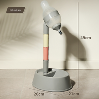 Thumbnail for Grey Adjustable Height Pet Water Dispenser - Free Standing or Hanging - No More Bending!