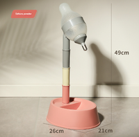 Thumbnail for Pink Adjustable Height Pet Water Dispenser - Free Standing or Hanging - No More Bending!