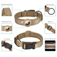 Thumbnail for S Orange Secure Nylon Dog Collar with Built-in Apple AirTag (not included) Holder Case - Pet Tracker Accessory