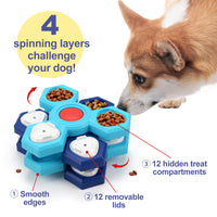Thumbnail for 2Pcs Interactive Dog Puzzle Toy - 4 Spinning Layers Treat Dispensing Feeder for Mental Stimulation