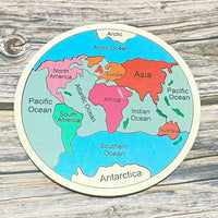 Thumbnail for Wooden Seven Continents Puzzle - Colorful World Map Jigsaw for Early Geography Learning