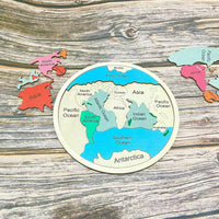 Thumbnail for Wooden Seven Continents Puzzle - Colorful World Map Jigsaw for Early Geography Learning