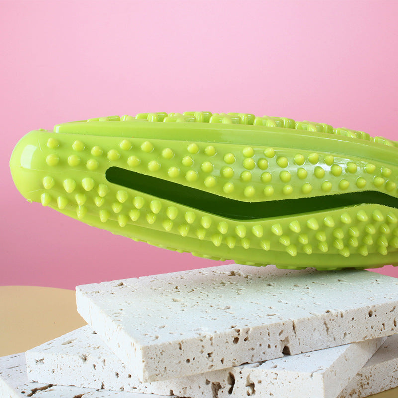 Orange Star Long Olive Durable Cotton Rope Dog Toy Set (2-Pack) - Chew, Tug & Treat Dispensing Ball for Dental Health