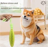 Thumbnail for Blue Star Long Olive Durable Cotton Rope Dog Toy Set (2-Pack) - Chew, Tug & Treat Dispensing Ball for Dental Health