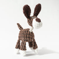 Thumbnail for 3pcs Brown Goofy Plush Donkey Squeaky Dog Toy - Large Interactive Chew & Cuddle Buddy