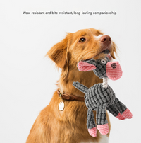 Thumbnail for 3pcs Brown Goofy Plush Donkey Squeaky Dog Toy - Large Interactive Chew & Cuddle Buddy