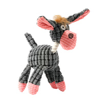 Thumbnail for Plush donkey toy with pink ears and hooves on a white background