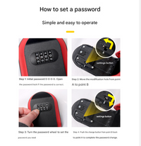 Thumbnail for Black 3PCS Wall Mount Plastic Combination Key Lock Box - Secure Key Safe Storage Box