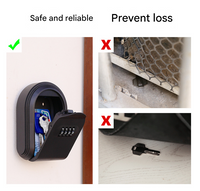 Thumbnail for Red 3PCS Wall Mount Plastic Combination Key Lock Box - Secure Key Safe Storage Box