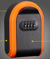 Thumbnail for Orange 3PCS Wall Mount Plastic Combination Key Lock Box - Secure Key Safe Storage Box