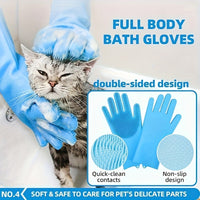 Thumbnail for Pink 6-Piece Dog Grooming Bath Set - Absorbent Microfiber Towels & Wash Mitts for Shiny Coats