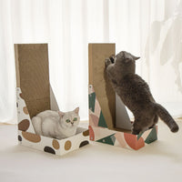 Thumbnail for Triple Pattern Cat Scratching Post and Lounge - 350x250x600mm Corrugated Cardboard