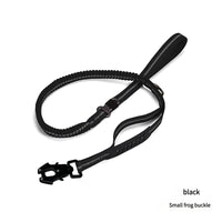 Thumbnail for Black Shock Absorbing Dog Leash with Reflective Stitching - 135cm for Small to Large Dogs