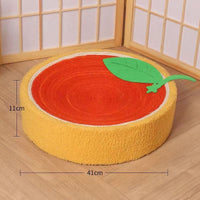 Thumbnail for Adorable Cloth wrapped orange Cat Scratching Post and Lounger - 41cm Cat Claw Proof Basin