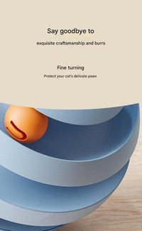 Thumbnail for Pearl White Interactive Cat Scratching Ball Toy - Multi-layer Track with Rolling Ball