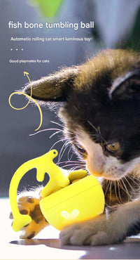 Thumbnail for Rechargeable Interactive Cat Toy - Self-Rolling Ball with LED Light,Standard Edition Blue