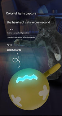 Thumbnail for Rechargeable Interactive Cat Toy - Self-Rolling Ball with LED Light,Standard Edition Blue