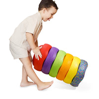 Thumbnail for Rainbow Balance Stepping Stone - Sensory Training Toy for Kids, Blue circle Step