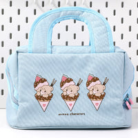 Thumbnail for Blue (Ice Cream Bear) Cute Cartoon Lunch Bag - Large Capacity Insulated Handbag for Students and Office Use