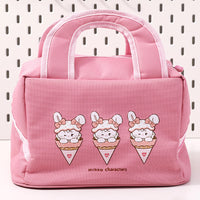 Thumbnail for Pink Cute Cartoon Lunch Bag - Large Capacity Insulated Handbag for Students and Office Use