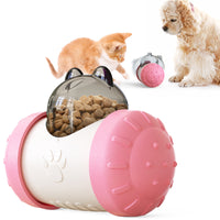 Thumbnail for Pet Tumbler Treat Dispenser Ball,Interactive Feeding Toy for Dogs and Cats(Pink and white)