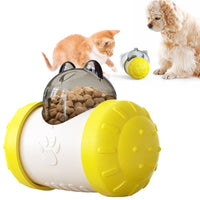 Thumbnail for Pet Tumbler Treat Dispenser Ball,Interactive Feeding Toy for Dogs and Cats(Yellow and white)