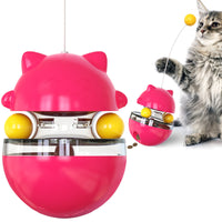 Thumbnail for Cat Teaser Cup Toy, Interactive Treat Dispensing Ball with Wand (Red)