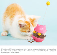 Thumbnail for Cat Teaser Cup Toy, Interactive Treat Dispensing Ball with Wand (Red)