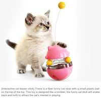 Thumbnail for Cat Teaser Cup Toy, Interactive Treat Dispensing Ball with Wand (Red)