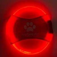 Thumbnail for Red LED Rechargeable Dog Flying Disc - Glow-in-the-Dark Pet Training Toy with Paw Design